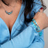 Nébuleuse bleue | Argent sterling .925 | Collier fermoir infini en verre Galaxy